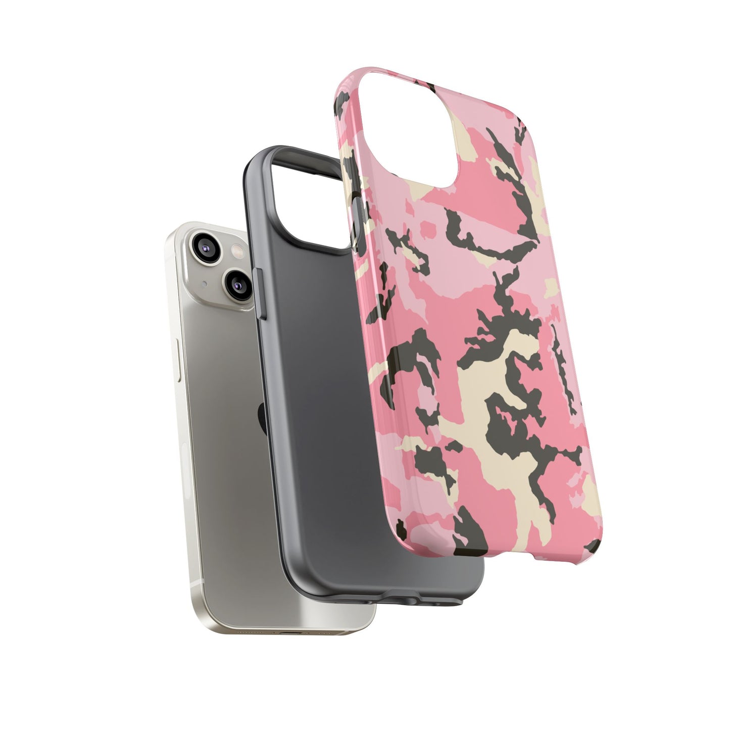 Stylish Tough Phone Case – Pink Camo Design for Bold Protection  Make a statement while keeping your phone safe with this eye-catching pink camouflage case that blends fashion with durability.