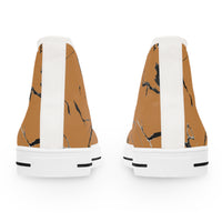 Stylish Women's High Top Sneakers with Modern Marble Design