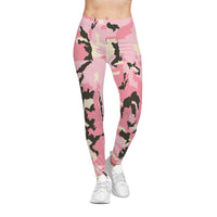 Trendy Pink Camo Women&#039;s Casual Leggings - Stylish & Comfortable Activewear