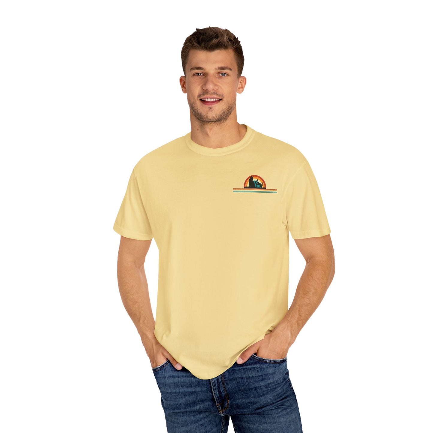 Unisex Cat & Dog Sunset Graphic T-Shirt - Casual Animal Lover Tee