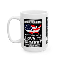 American Flag Ceramic Mug, Patriotic Coffee Cup for Independence Day, Memorial Day, USA Pride Drinkware, Gift for Veterans,