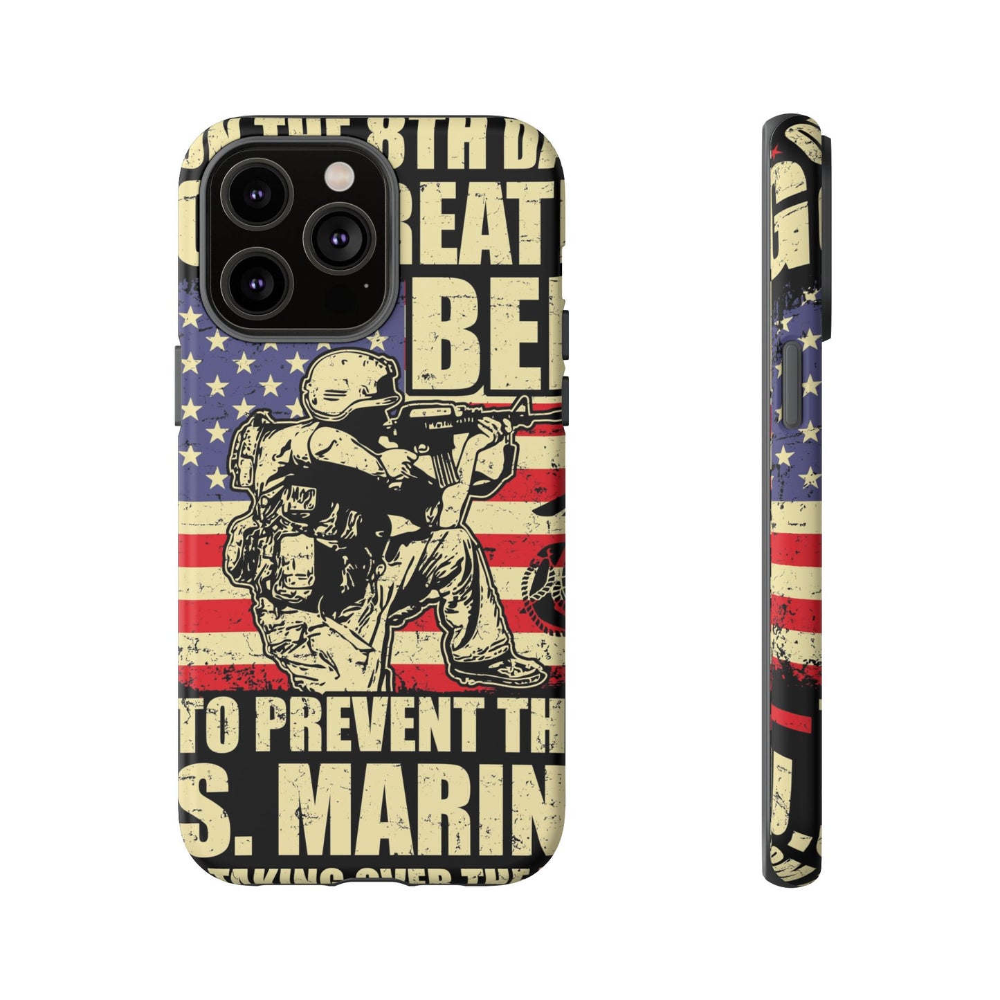 Military-Themed Phone Case - 'God Created Beer' Design