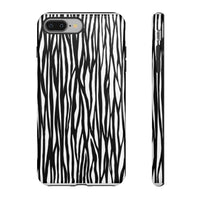Tough Cases: Stylish Black and White Zebra Print Phone Case
