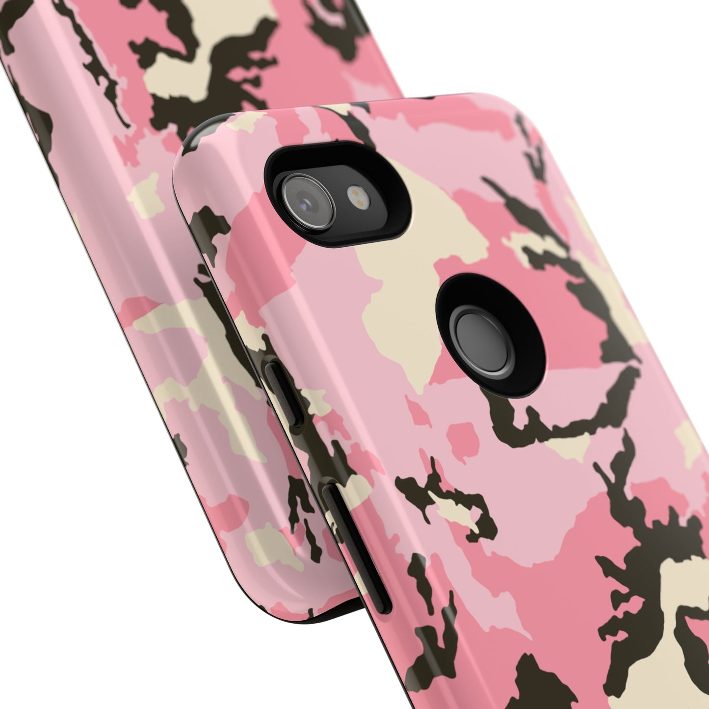 Stylish Tough Phone Case – Pink Camo Design for Bold Protection  Make a statement while keeping your phone safe with this eye-catching pink camouflage case that blends fashion with durability.