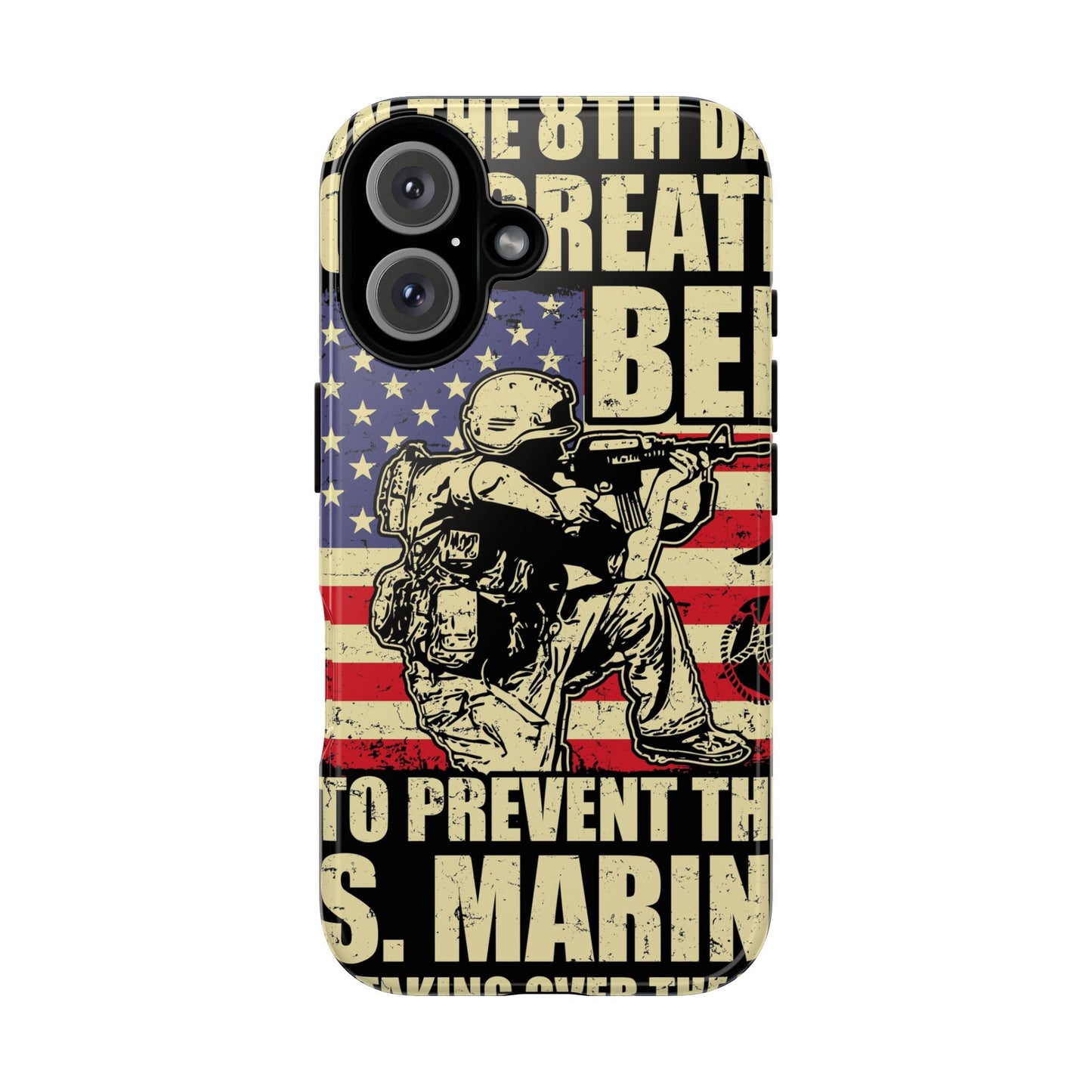 Military-Themed Phone Case - 'God Created Beer' Design