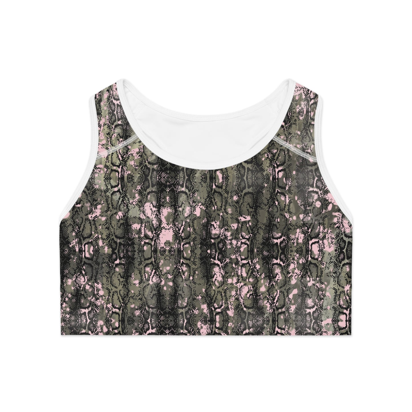 Stylish Snakeskin Print Sports Bra - Comfortable Activewear for Fitness Lovers