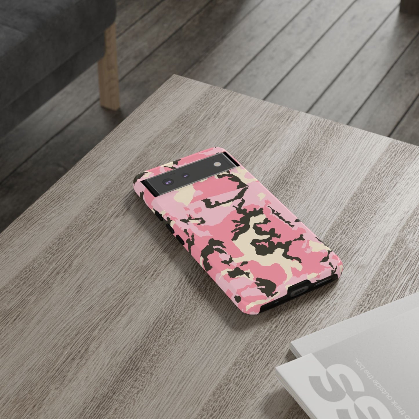 Stylish Tough Phone Case – Pink Camo Design for Bold Protection  Make a statement while keeping your phone safe with this eye-catching pink camouflage case that blends fashion with durability.