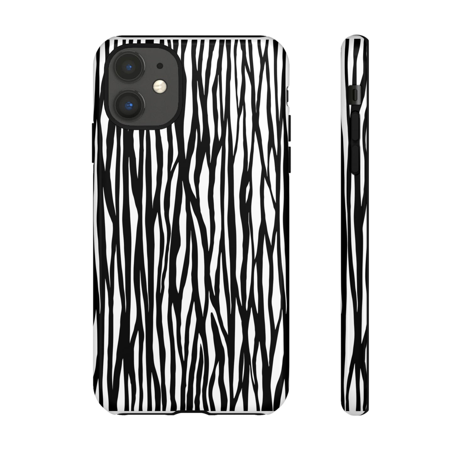 Tough Cases: Stylish Black and White Zebra Print Phone Case
