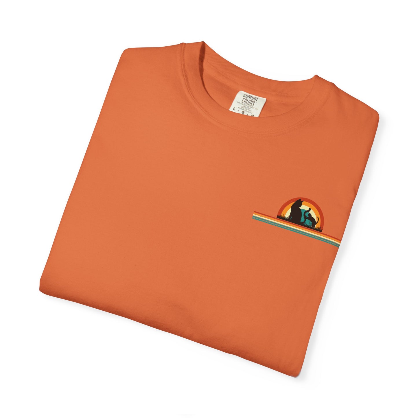 Unisex Cat & Dog Sunset Graphic T-Shirt - Casual Animal Lover Tee
