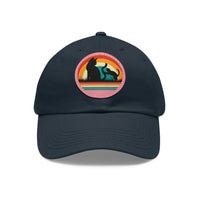 Cats and Sunset Dad Hat - Vintage Leather Patch Cap