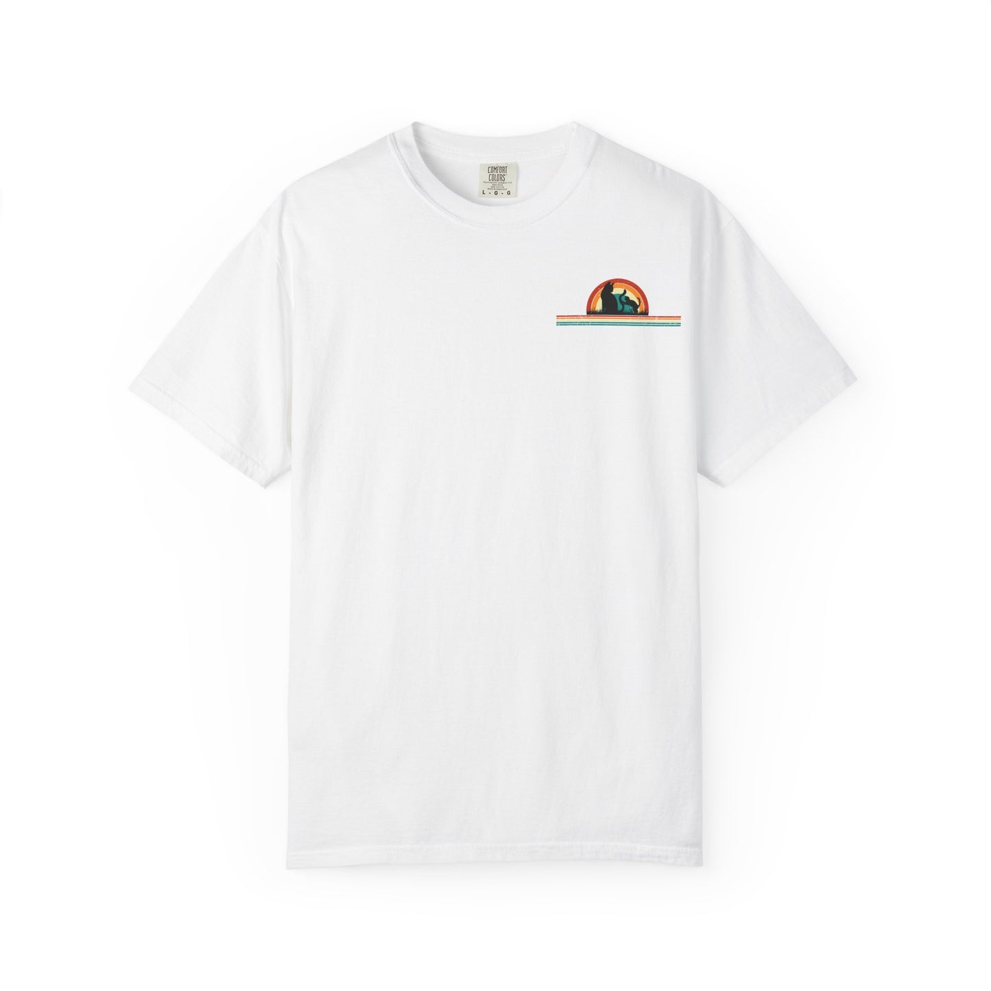 Unisex Cat & Dog Sunset Graphic T-Shirt - Casual Animal Lover Tee