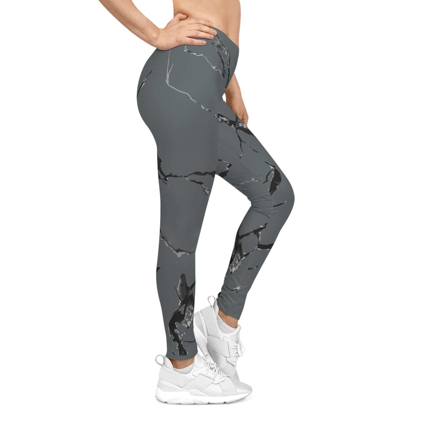 Chic Marble Print Women's Leggings | Stylish Everyday Wear, Yoga, Workout, Travel, Casual