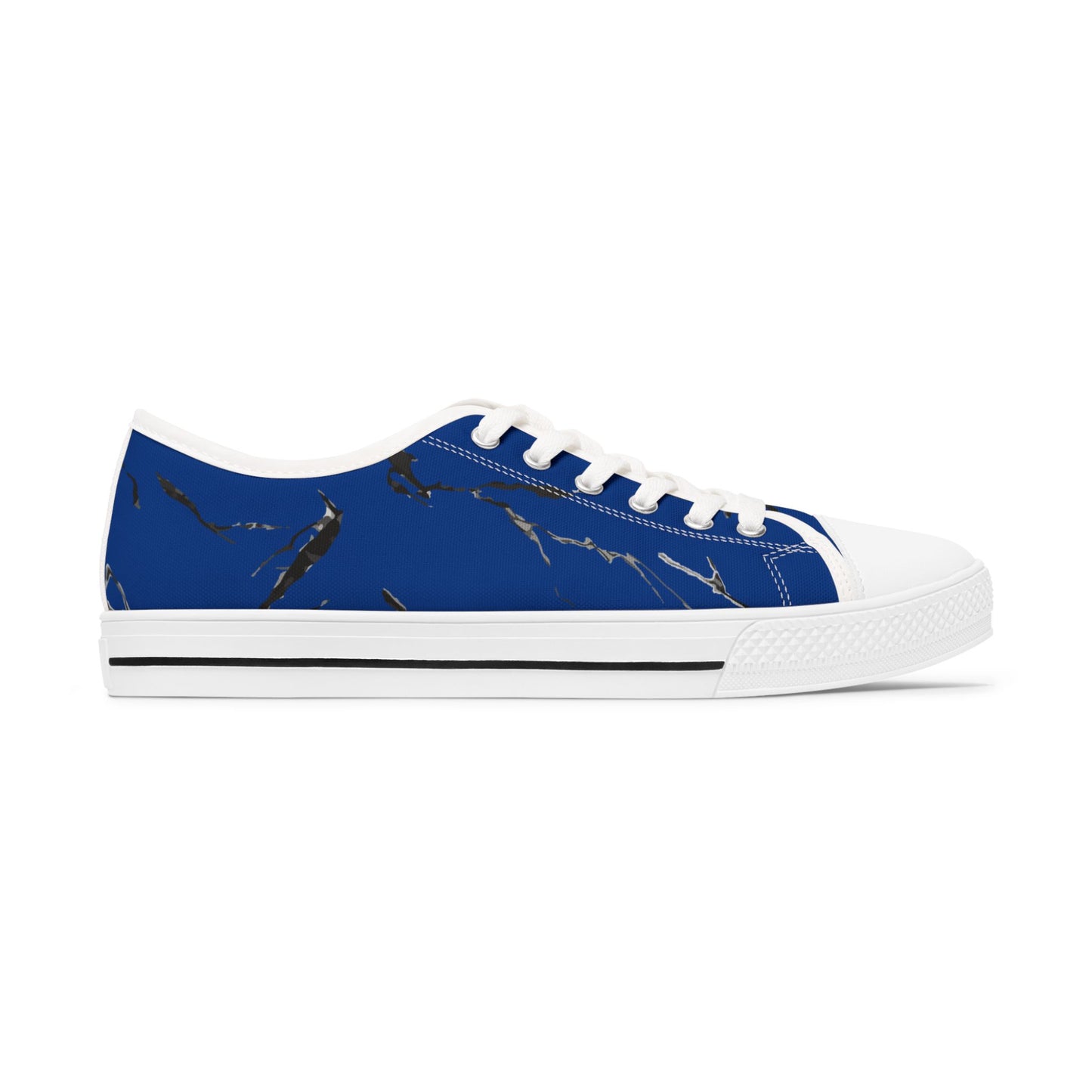 Stylish Blue Marble Low Top Sneakers for Women