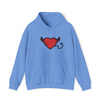 Devilish Heart Hoodie - Unisex Heavy Blend™ Sweatshirt for Fun-Loving Spirits