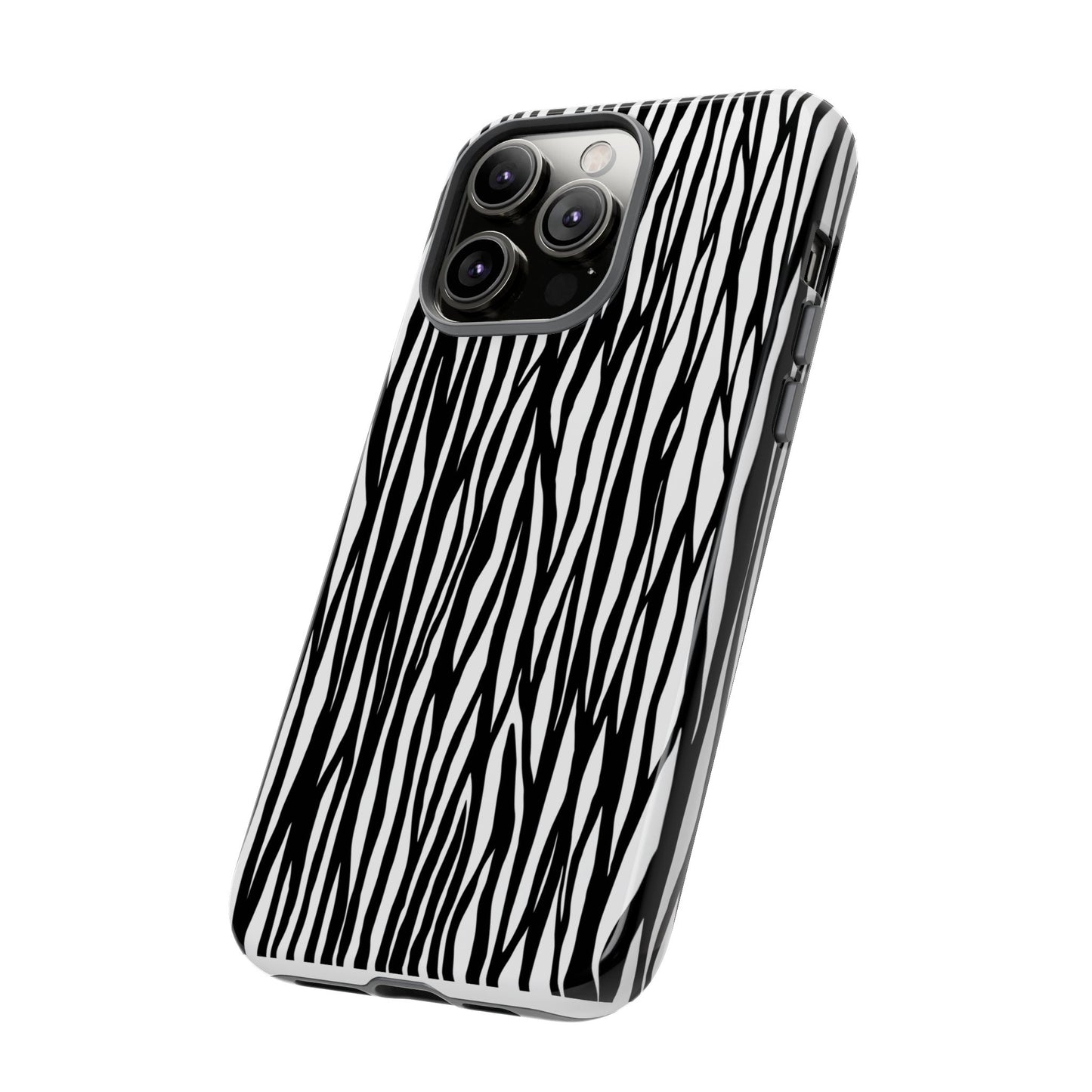 Tough Cases: Stylish Black and White Zebra Print Phone Case