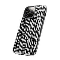 Tough Cases: Stylish Black and White Zebra Print Phone Case