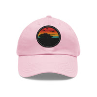 Retro Sunset Dad Hat with Leather Patch