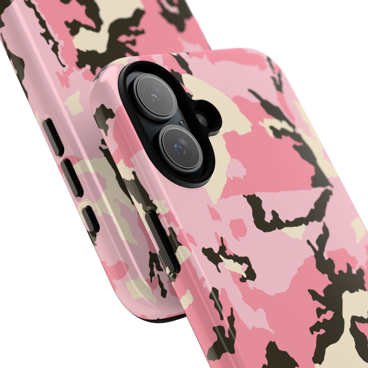 Stylish Tough Phone Case – Pink Camo Design for Bold Protection  Make a statement while keeping your phone safe with this eye-catching pink camouflage case that blends fashion with durability.