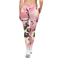 Trendy Pink Camo Women&#039;s Casual Leggings - Stylish & Comfortable Activewear