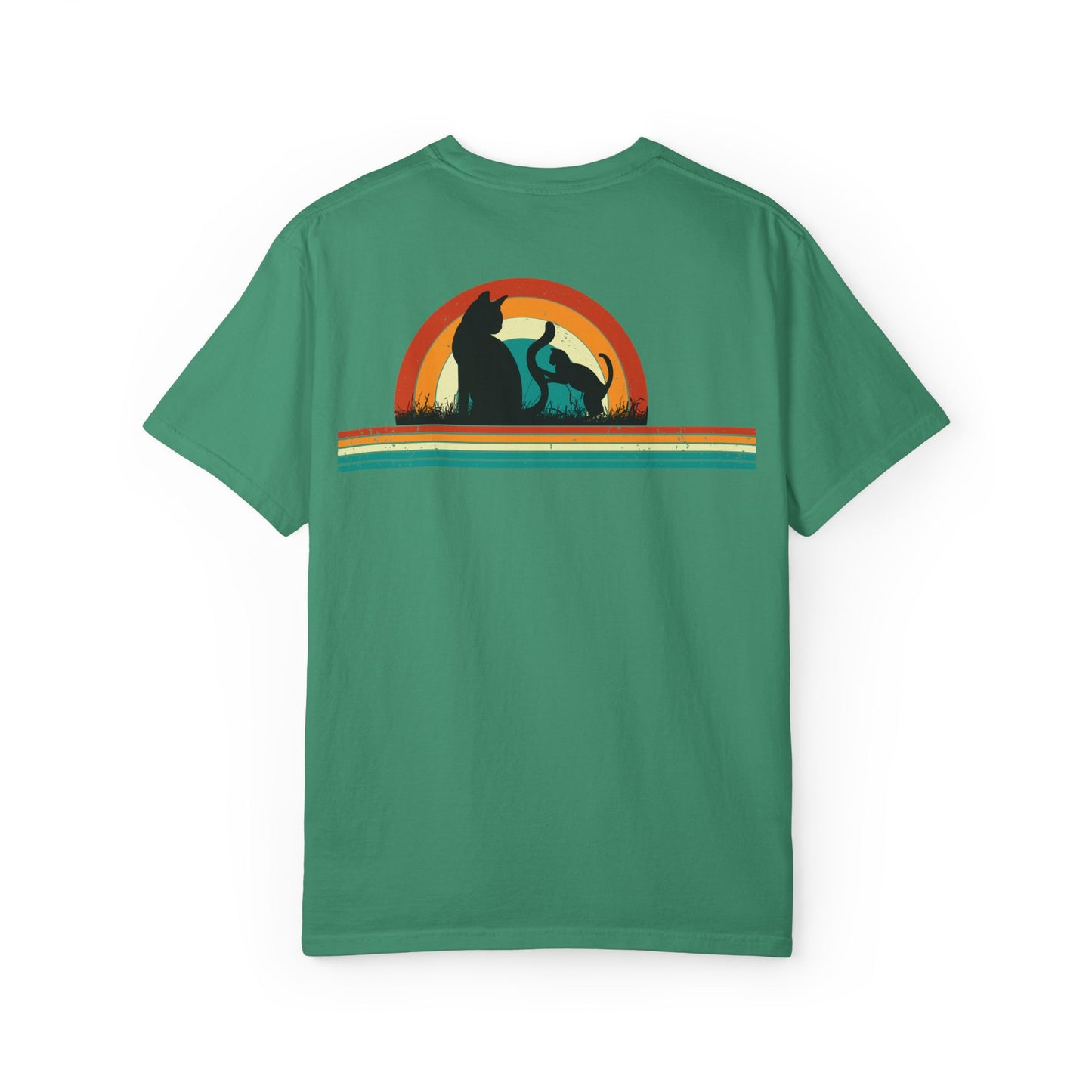 Unisex Cat & Dog Sunset Graphic T-Shirt - Casual Animal Lover Tee