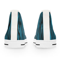 Funky Tiger Stripe High Top Sneakers for Women, Trendy Casual Footwear, Unique Gift, Festival Style, Everyday Fashion