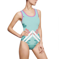 Tropical Floral Women's Swimsuit - Classic One-Piece with Vibrant Design