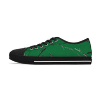 Eco-Friendly Women's Low Top Sneakers with Green Marble Design