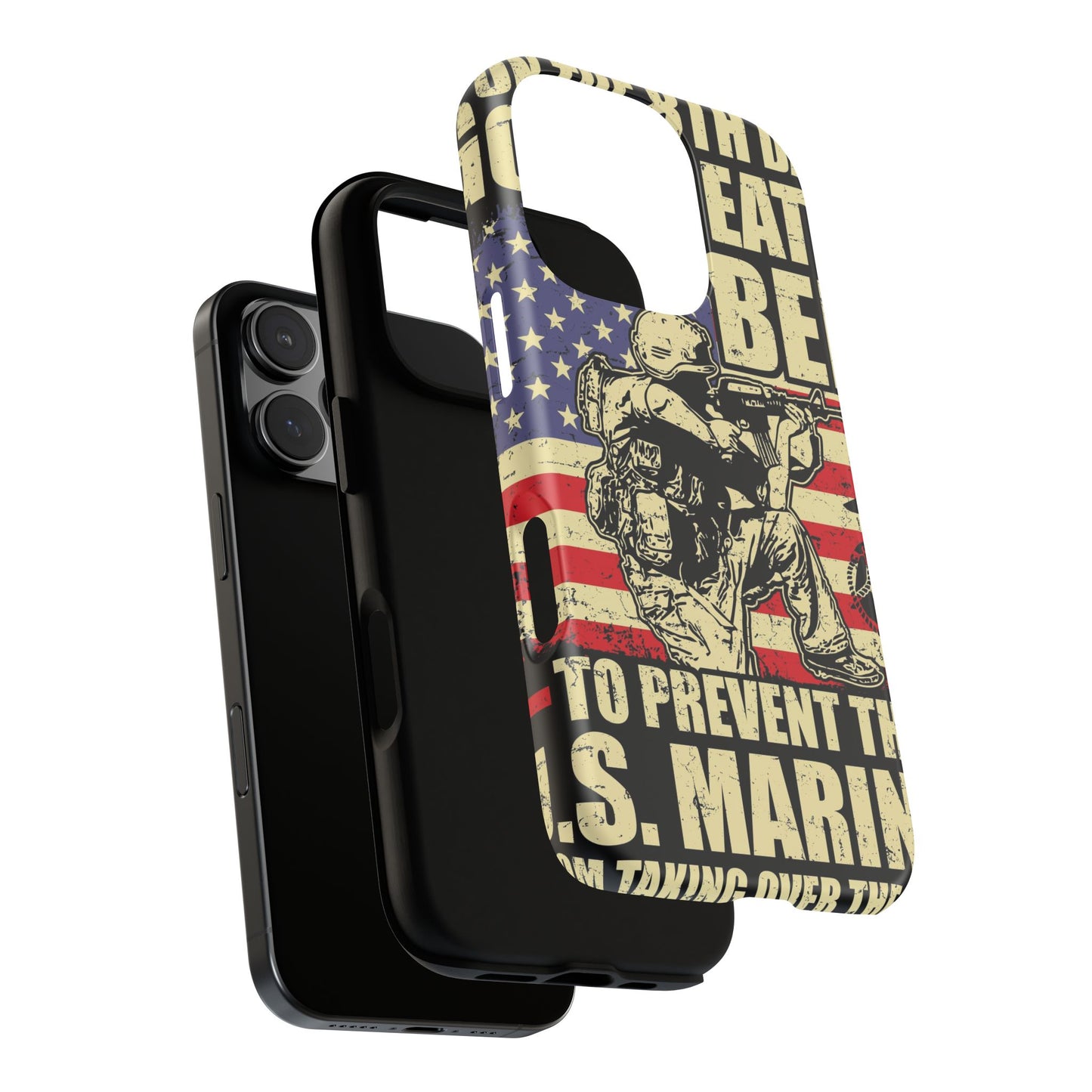 Military-Themed Phone Case - 'God Created Beer' Design