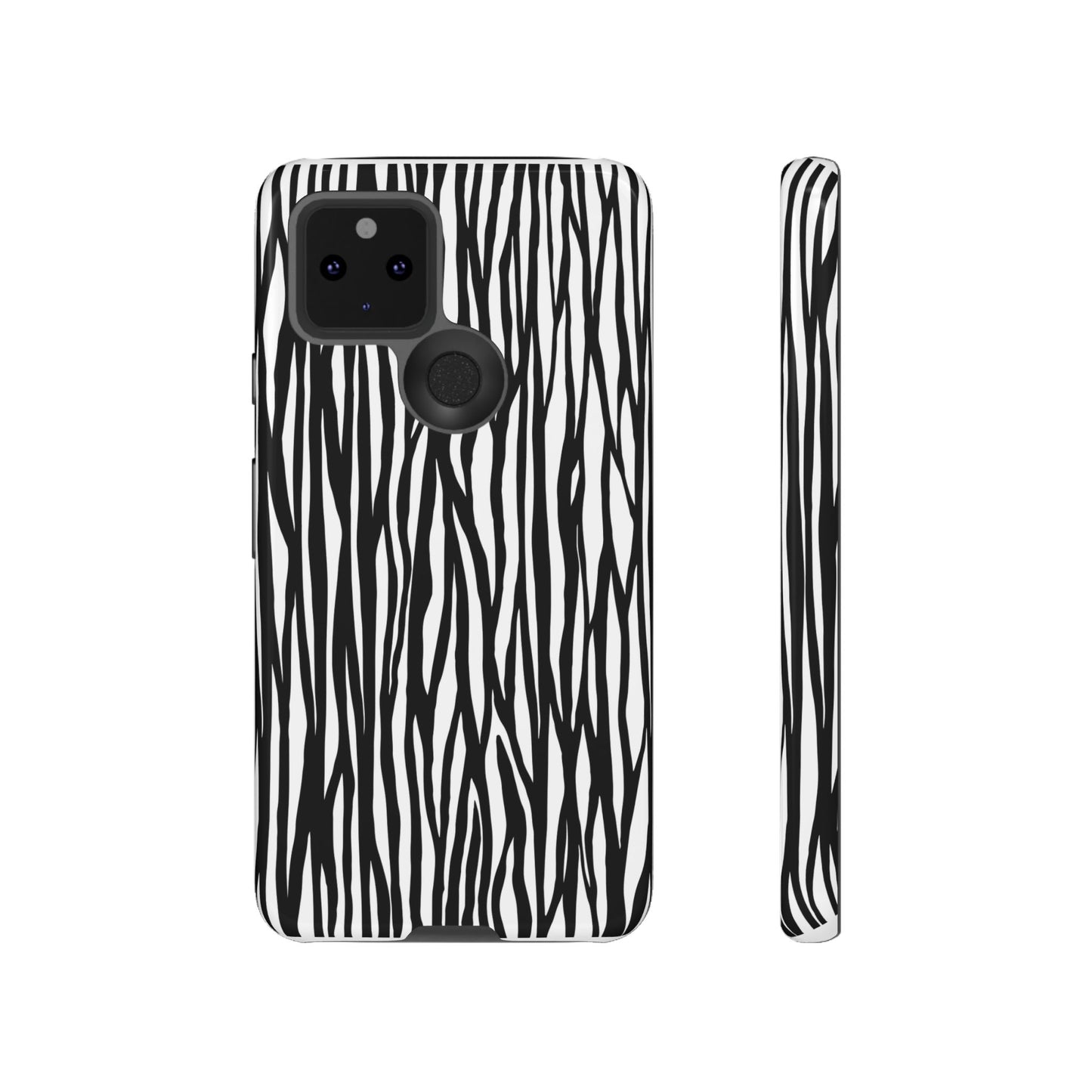 Tough Cases: Stylish Black and White Zebra Print Phone Case