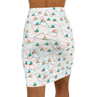 Geometric Print Women's Mid-Waist Pencil Skirt - Stylish & Versatile Fashion