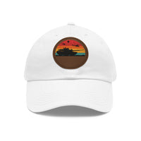 Retro Sunset Dad Hat with Leather Patch