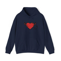 Devilish Heart Hoodie - Unisex Heavy Blend™ Sweatshirt for Fun-Loving Spirits