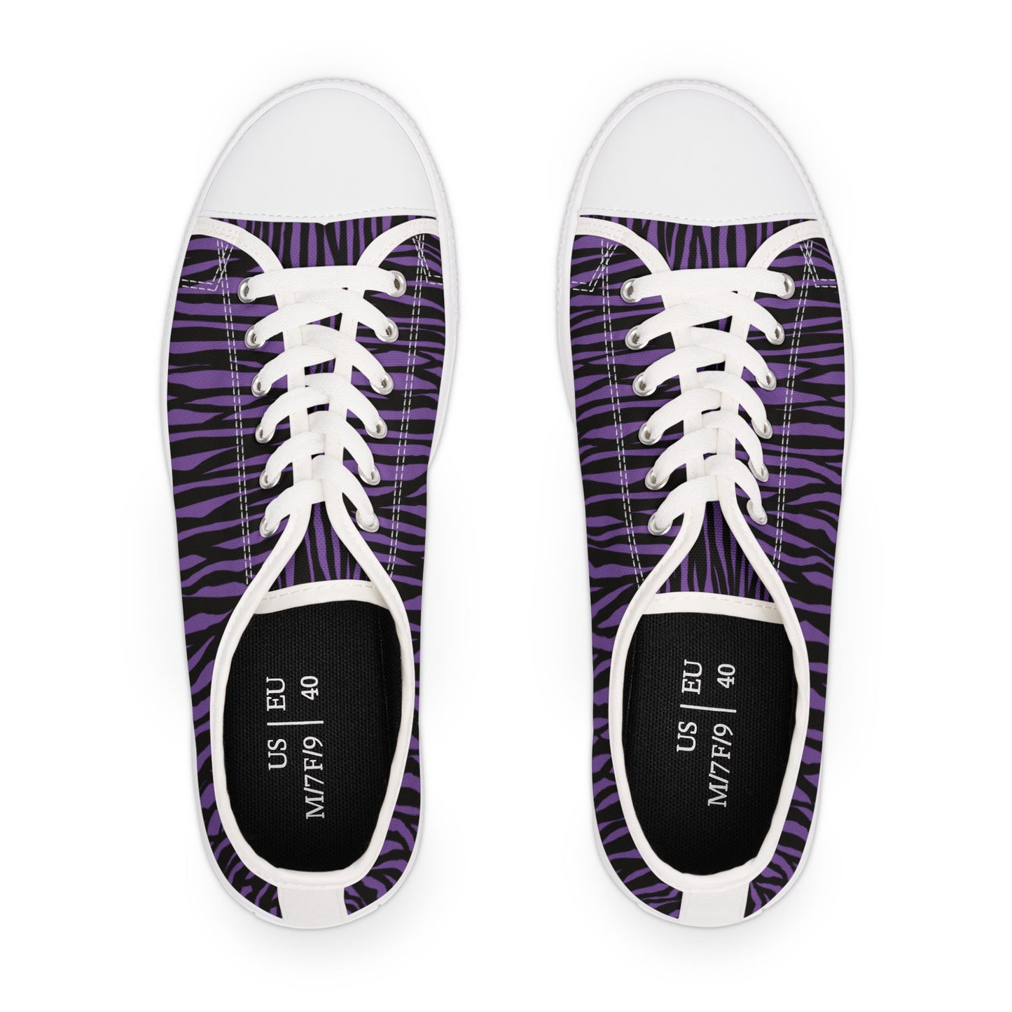 Purple Zebra Print Women's Low Top Sneakers - Stylish & Fun