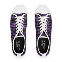 Purple Zebra Print Women's Low Top Sneakers - Stylish & Fun