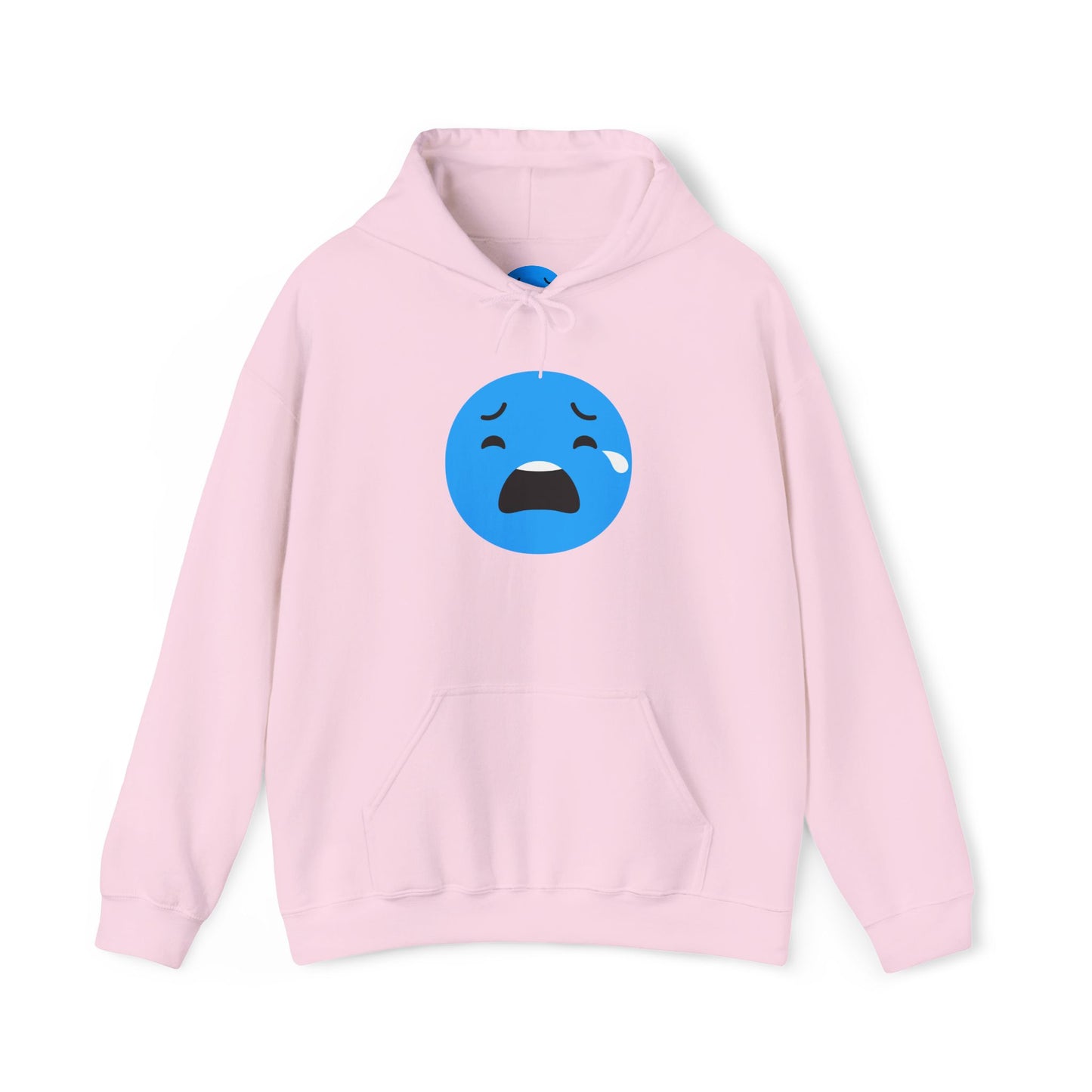 Emotional Expression Hoodie - Unisex Heavy Blend with Sad Face Design