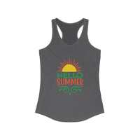 Hello Summer Women's Racerback Tank Top, Summer Vibes, Beachwear, Pool Party, Gift for Her, Vacation Style