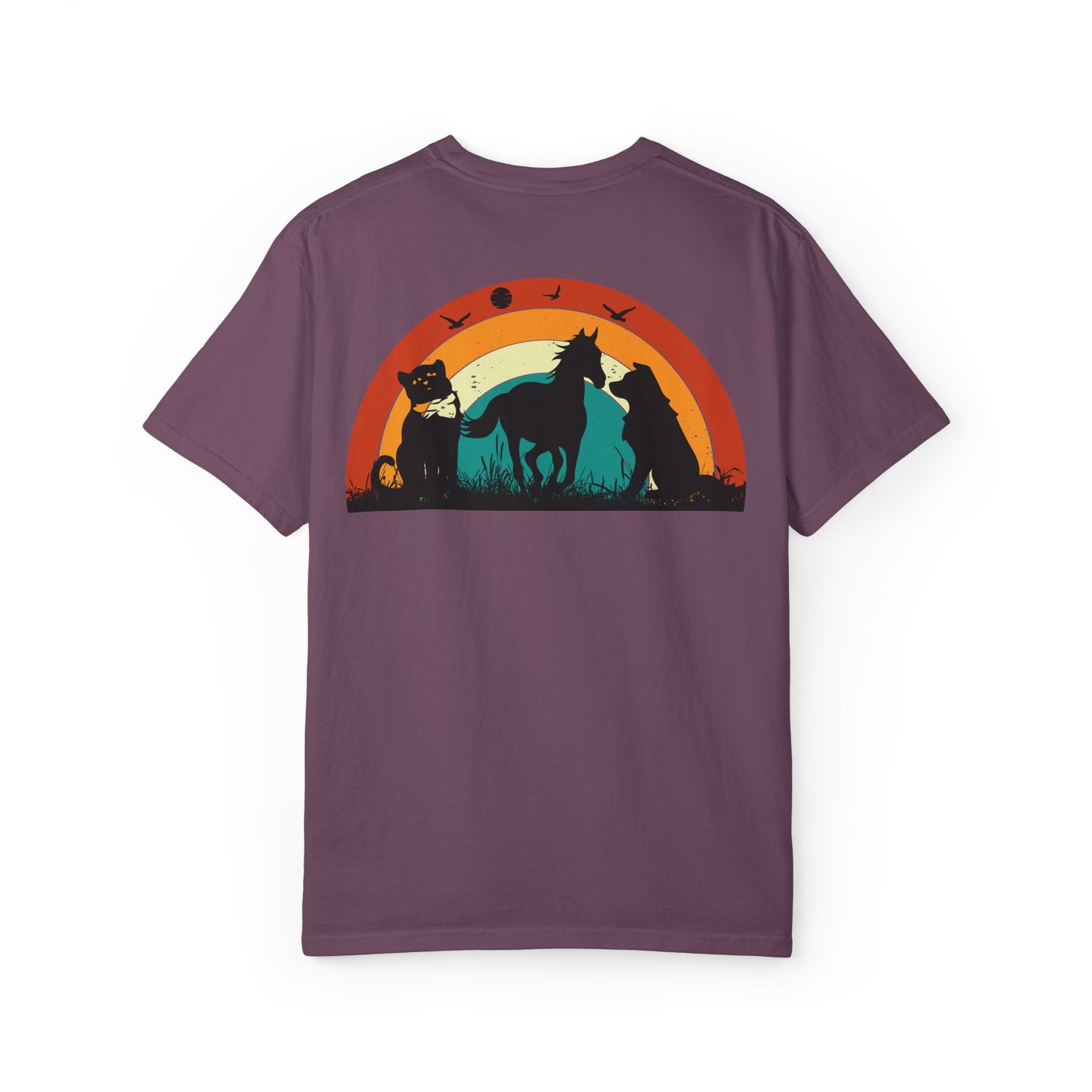 Rainbow Animal Scene Unisex T-Shirt - Nature Lover's Gift