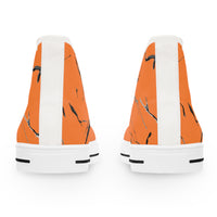 Stylish Orange Marble High Top Sneakers for Women