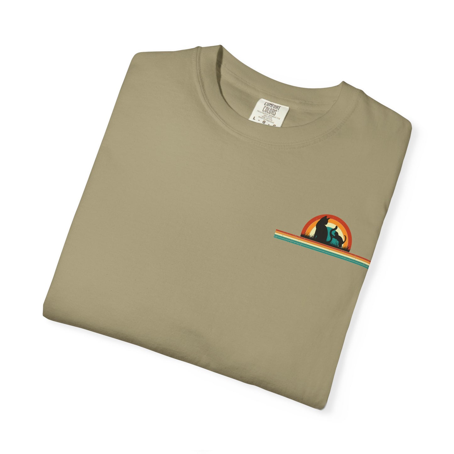 Unisex Cat & Dog Sunset Graphic T-Shirt - Casual Animal Lover Tee