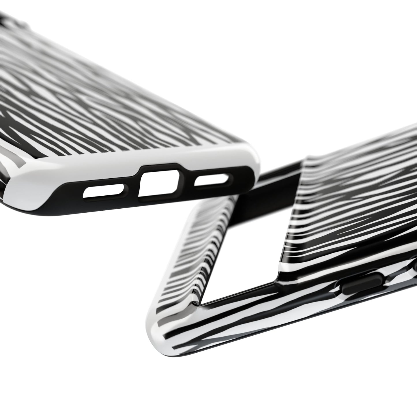 Tough Cases: Stylish Black and White Zebra Print Phone Case