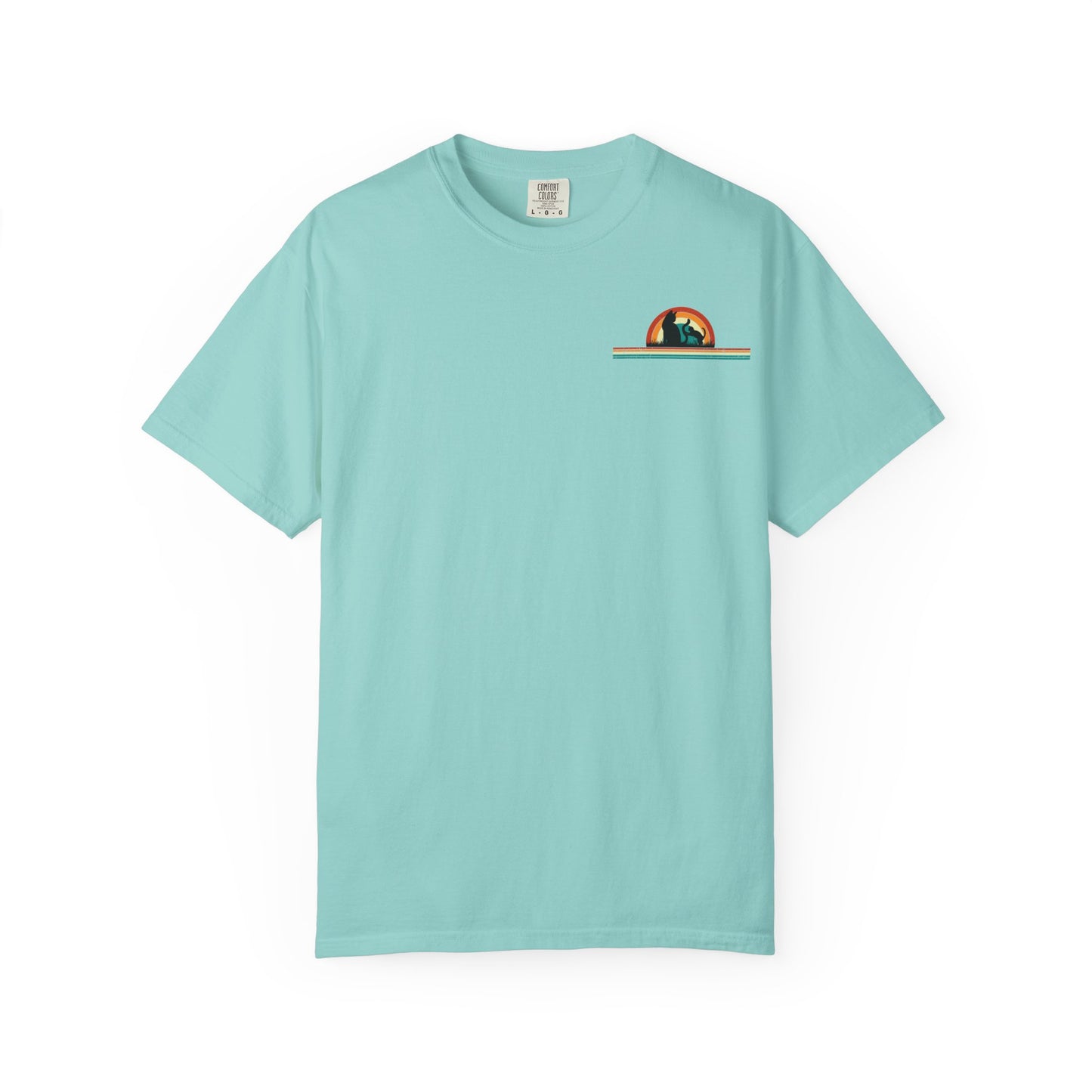 Unisex Cat & Dog Sunset Graphic T-Shirt - Casual Animal Lover Tee