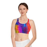 Vibrant Abstract Sports Bra for Active Lifestyle