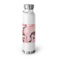 Stylish Pink Camouflage Insulated Water Bottle - 22oz