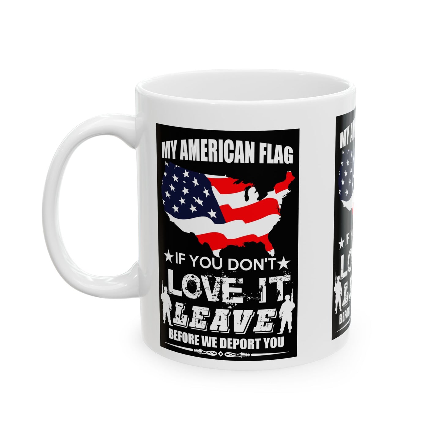 American Flag Ceramic Mug, Patriotic Coffee Cup for Independence Day, Memorial Day, USA Pride Drinkware, Gift for Veterans,