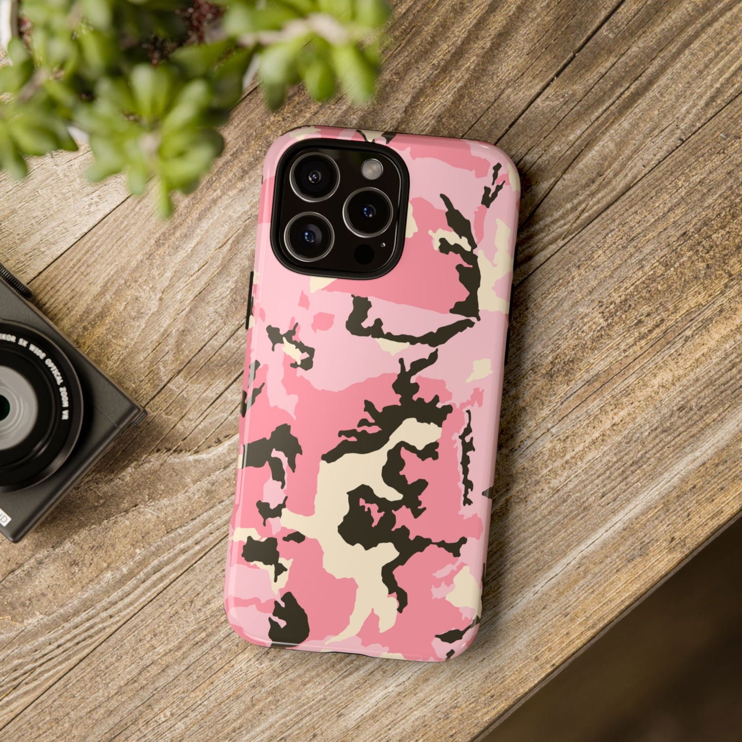 Stylish Tough Phone Case – Pink Camo Design for Bold Protection  Make a statement while keeping your phone safe with this eye-catching pink camouflage case that blends fashion with durability.