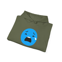Emotional Expression Hoodie - Unisex Heavy Blend with Sad Face Design
