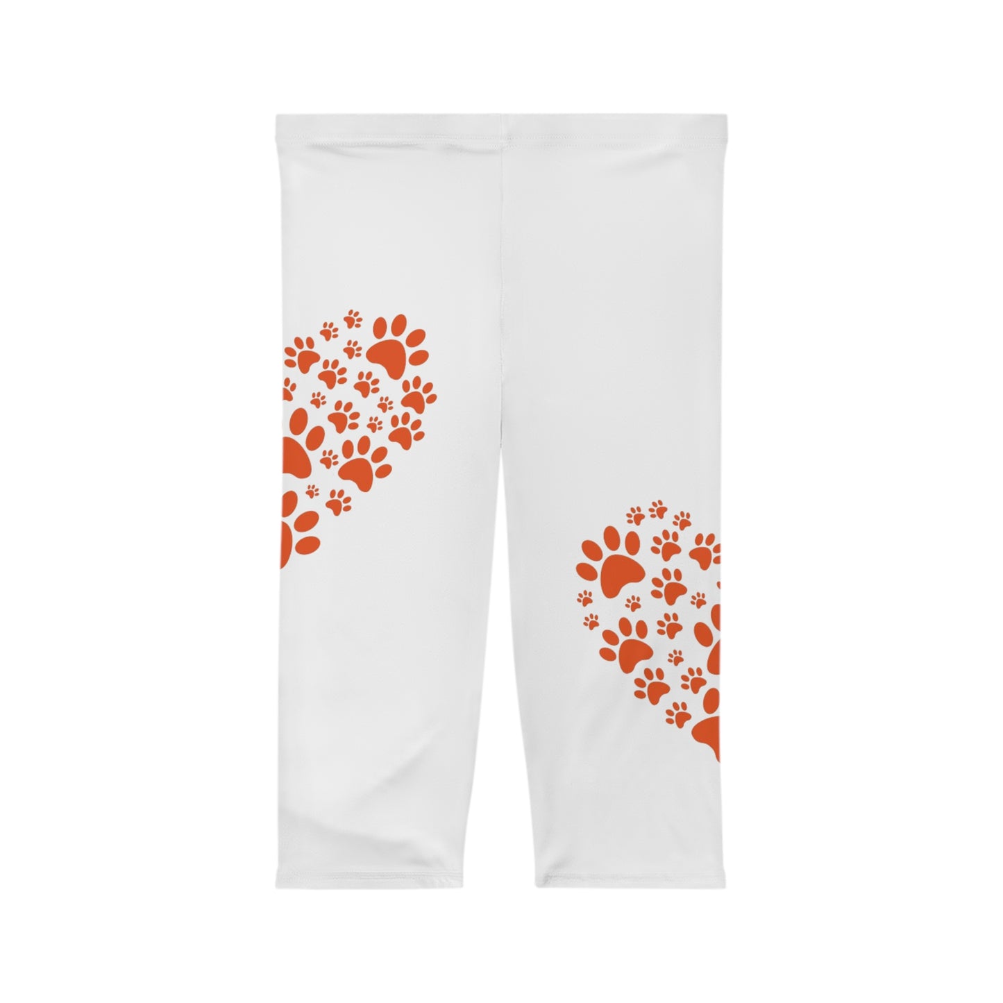 Cute Pet Lover Women’s Capri Leggings with Heart Design