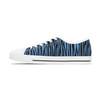 Blue Zebra Print Women's Low Top Sneakers