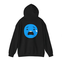 Emotional Expression Hoodie - Unisex Heavy Blend with Sad Face Design
