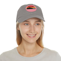 Retro Sunset Dad Hat with Leather Patch